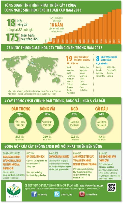  “Triển vọng toàn cầu của cây trồng biến đổi gen năm 2013”. ảnh 3